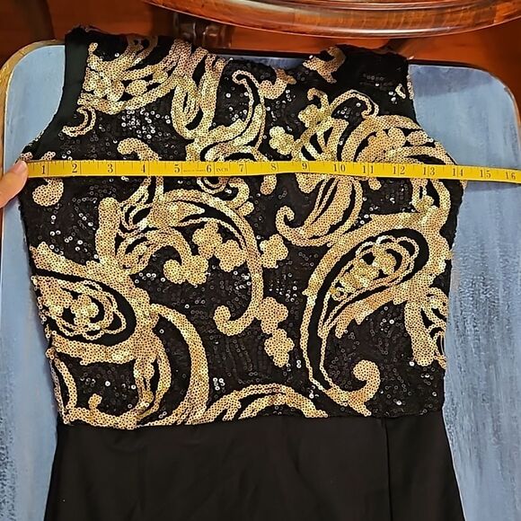 NWT Boohoo Black & Gold maxi dress size 4 - Picture 13 of 15